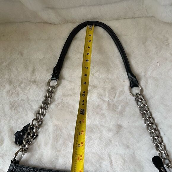 Christine Price leather black travel handbag with silver tone hardwares … - Picture 5 of 13